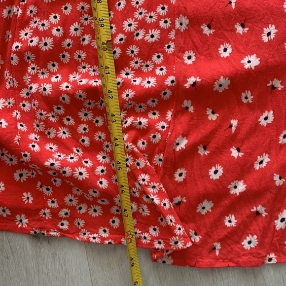 American Eagle red white floral midi‎ slip dress size s bohemian - Picture 6 of 9